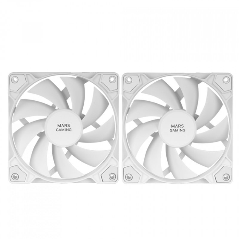 Lot de 2 Ventilateurs boitier Mars Gaming MF-ProX2 - 12cm (Blanc)