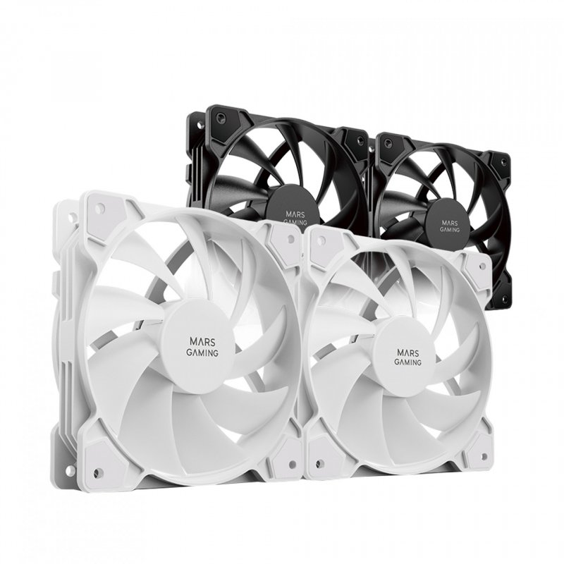 Mars Gaming MFPROX2W système de refroidissement d’ordinateur Boitier PC Ventilateur 12 cm Blanc 2 pièce(s)