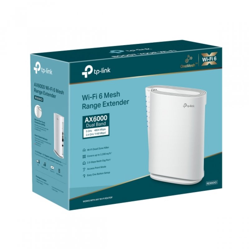 TP-Link RE900XD prolongateur réseau Émetteur réseau Blanc 10, 100, 1000, 2500 Mbit/s