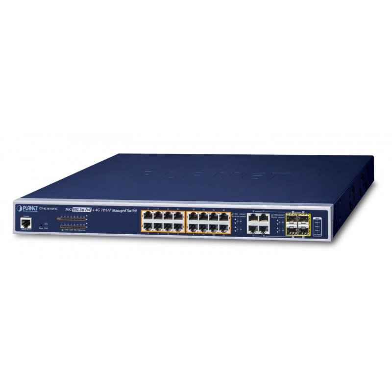 PLANET GS-4210-16P4C commutateur réseau Géré L2/L4 Gigabit Ethernet (10/100/1000) Connexion Ethernet, supportant l'al
