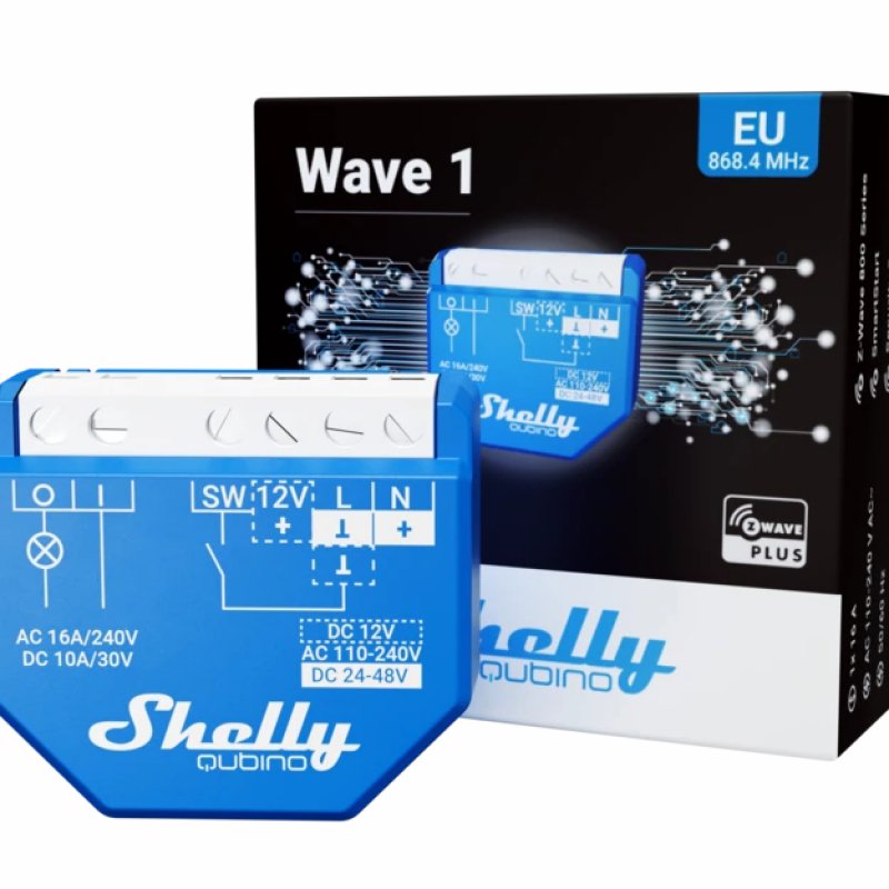 Shelly Wave 1 commutateur électrique Commutateur intelligent Bleu