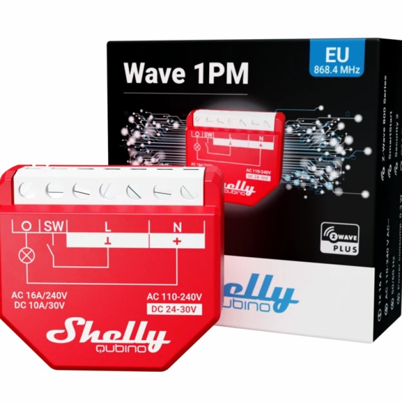 Shelly Wave 1PM commutateur électrique Commutateur intelligent Rouge