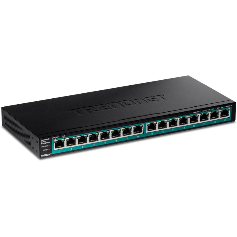 Trendnet TPE-TG161H network switch Gigabit Ethernet (10/100/1000) Power over Ethernet (PoE) Black