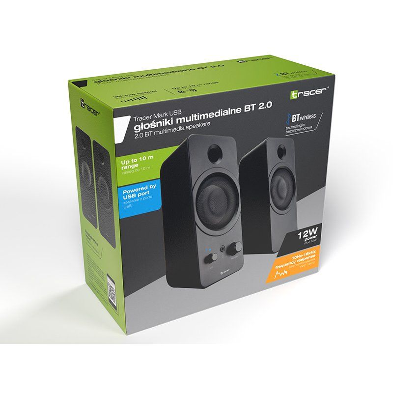 Tracer Speakers 2.0 Mark Stereo portable speaker Black 12 W