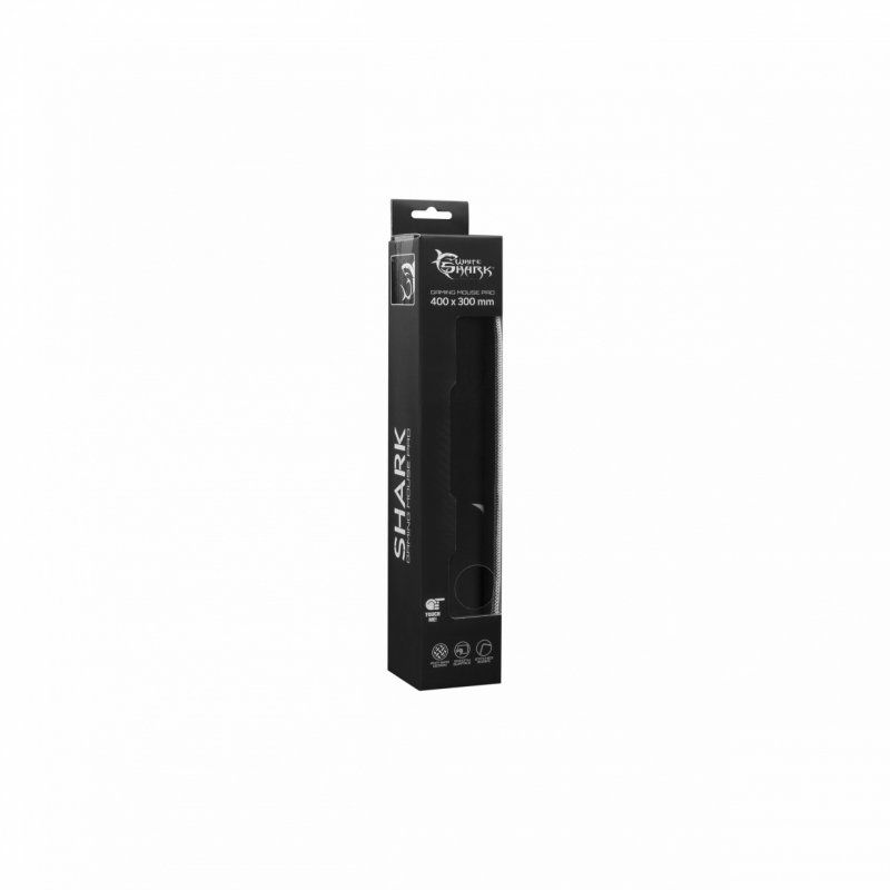 White Shark SHARK L Tapis de souris de jeu Noir, Blanc