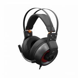 White Shark Caracal Casque Avec fil Arceau Jouer USB Type-A Noir, Argent