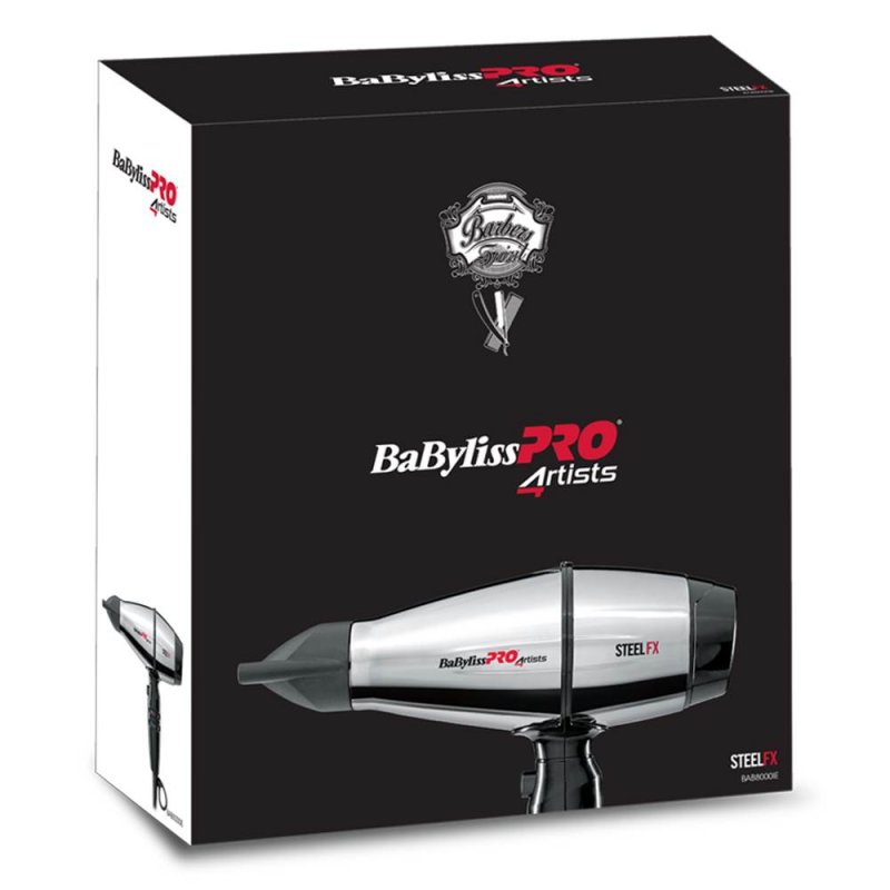 BaBylissPRO Steelfx hair dryer 2000 W Black, Silver