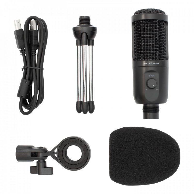 White Shark TAUS microphone Black Studio microphone