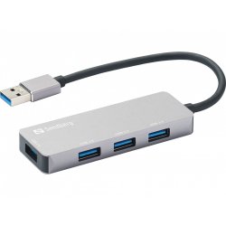Sandberg 333-67 hub & concentrateur USB 3.2 Gen 1 (3.1 Gen 1) Type-A 5000 Mbit/s Gris
