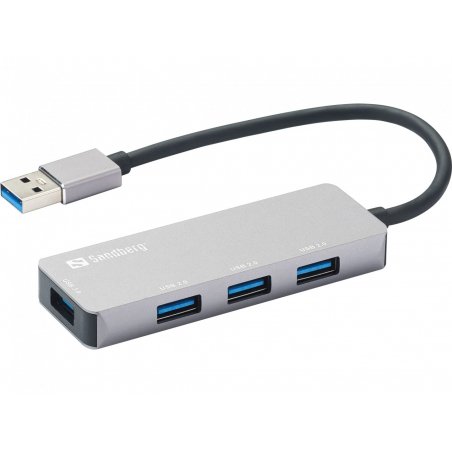 Sandberg 333-67 hub & concentrateur USB 3.2 Gen 1 (3.1 Gen 1) Type-A 5000 Mbit/s Gris