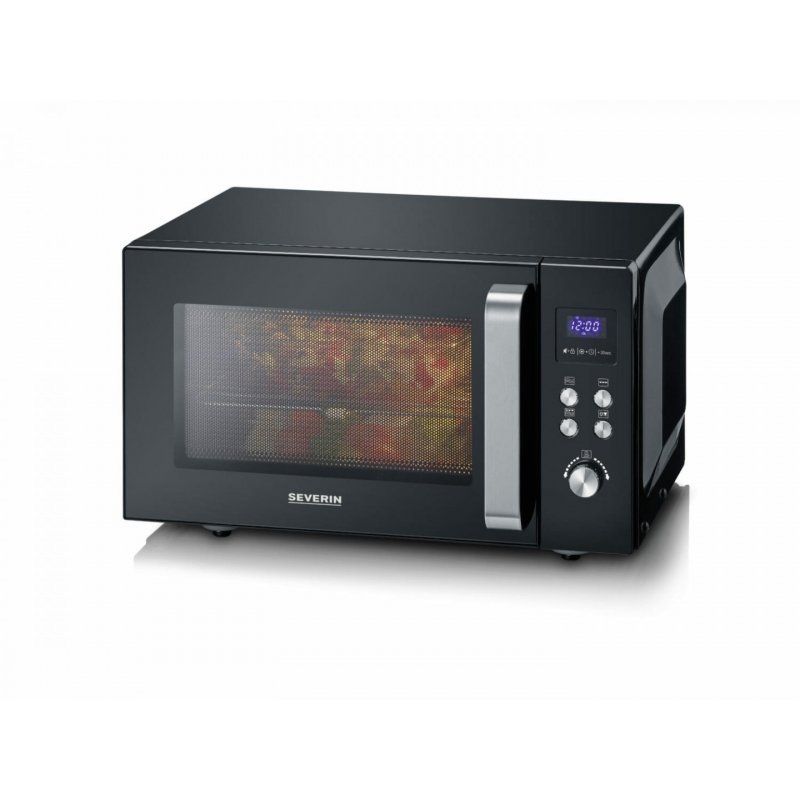 Severin MW 7763 micro-onde Comptoir Micro-ondes grill 25 L 900 W Noir, Acier inoxydable