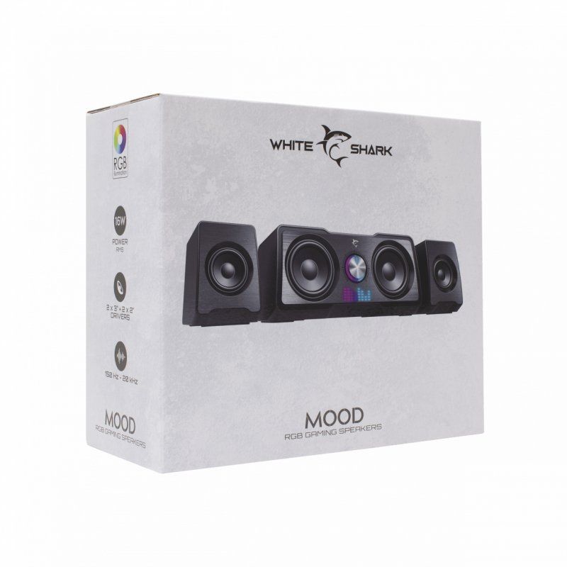 White Shark MOOD Black haut-parleur 2-voies Noir Avec fil 16 W