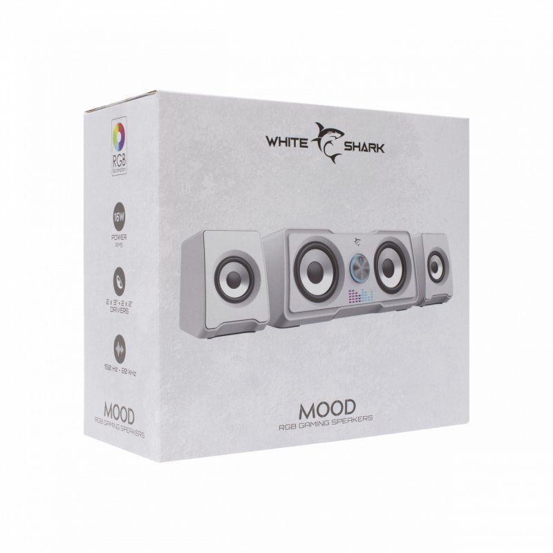 White Shark MOOD White haut-parleur 2-voies Blanc Avec fil 16 W