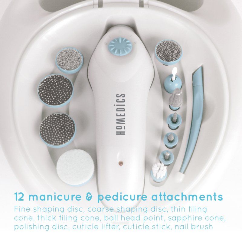 HoMedics MAN-3023A-EU instrument de manucure / pédicure Régler Plastique Bleu, Blanc
