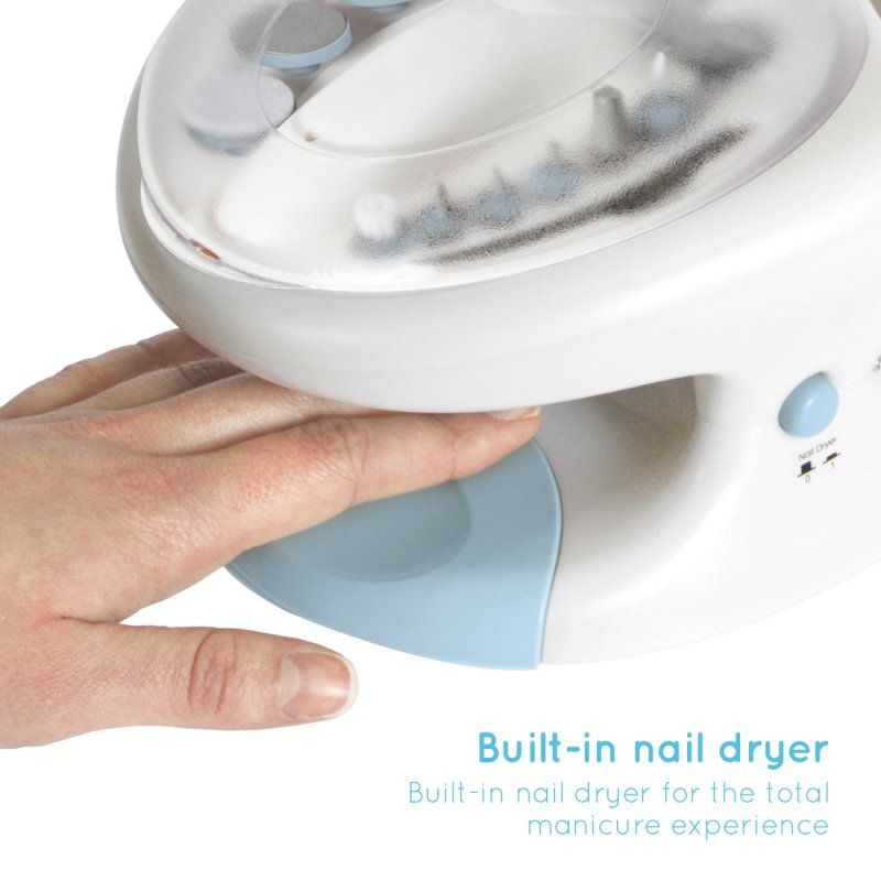 HoMedics MAN-3023A-EU instrument de manucure / pédicure Régler Plastique Bleu, Blanc