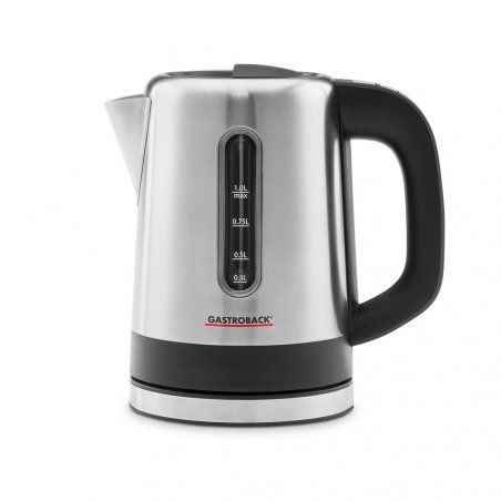 Gastroback Design 42445 electric kettle 1 L 1000 W Black, Stainless steel