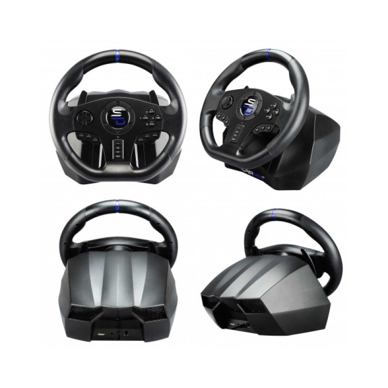 Subsonic SV750 Black USB Steering wheel + Pedals Nintendo Switch, PC, PlayStation 4, Xbox One