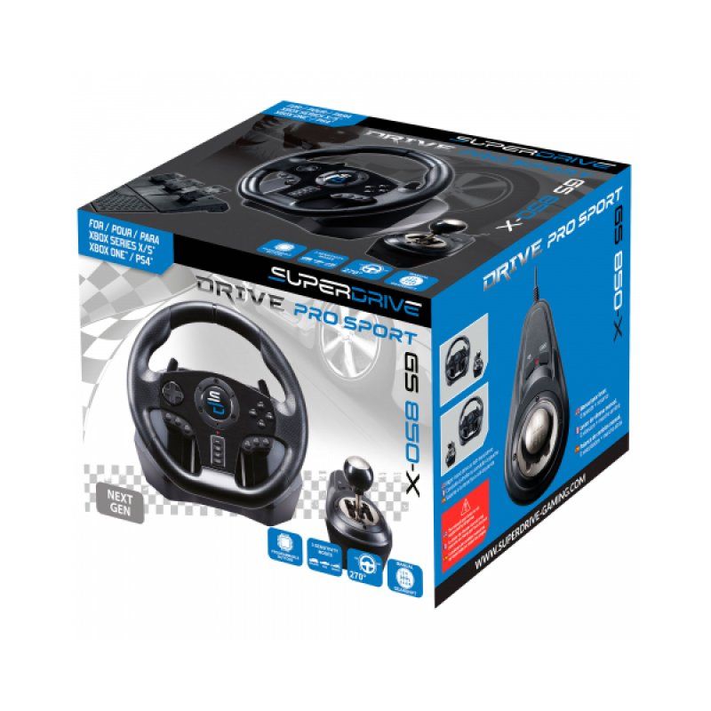 Subsonic GS850-X Black USB Steering wheel + Pedals PlayStation 4, Xbox One