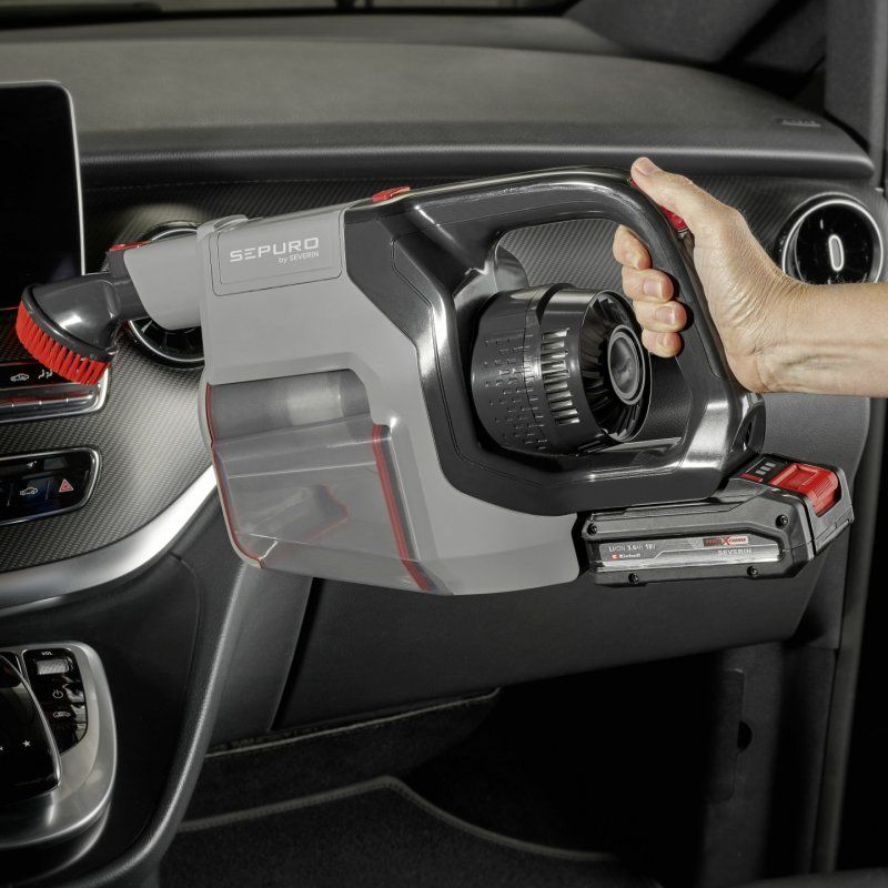 Severin HV 7184 aspirateur balai et balai électrique Batterie Sec HEPA Sans sac 0,6 L 280 W Noir, Gris 2,5 Ah