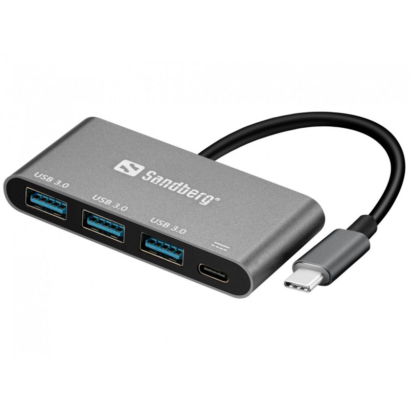 Sandberg 136-03 USB-C to 3xUSB 3.0 Hub + PD