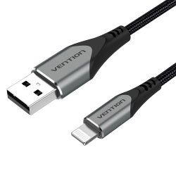 Vention LABHF lightning cable 1 m Aluminium, Grey