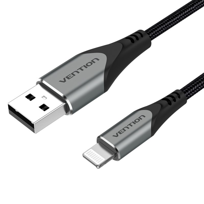 Vention LABHF lightning cable 1 m Aluminium, Grey