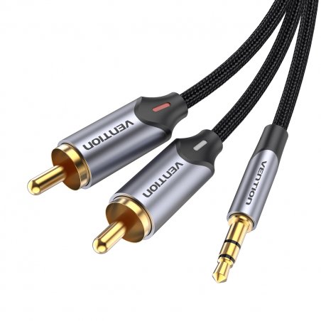 Vention BCNBF câble audio 1 m 3.5mm TRRS 2 x RCA Gris