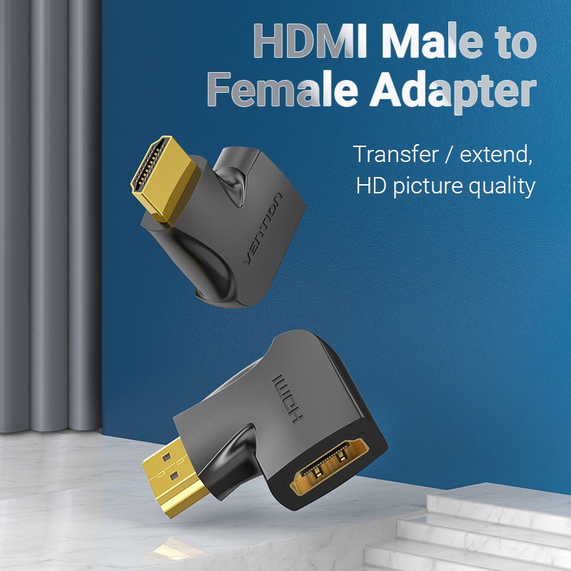 HDMI 90 degree Adapter Vention 4K 60Hz, AIOB0 (Black)