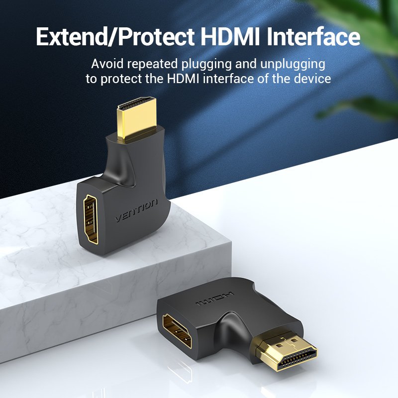 HDMI 90 degree Adapter Vention 4K 60Hz, AIOB0 (Black)