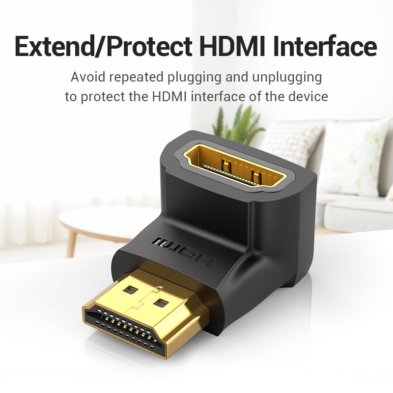 HDMI Adapter Vention AIOB0 90 Degree Male to Female (Black)