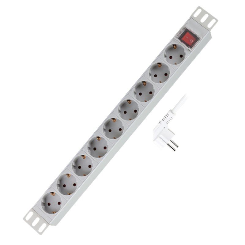 LogiLink PDU9C04 protection surtension Gris clair 9 sortie(s) CA 230 V 2 m