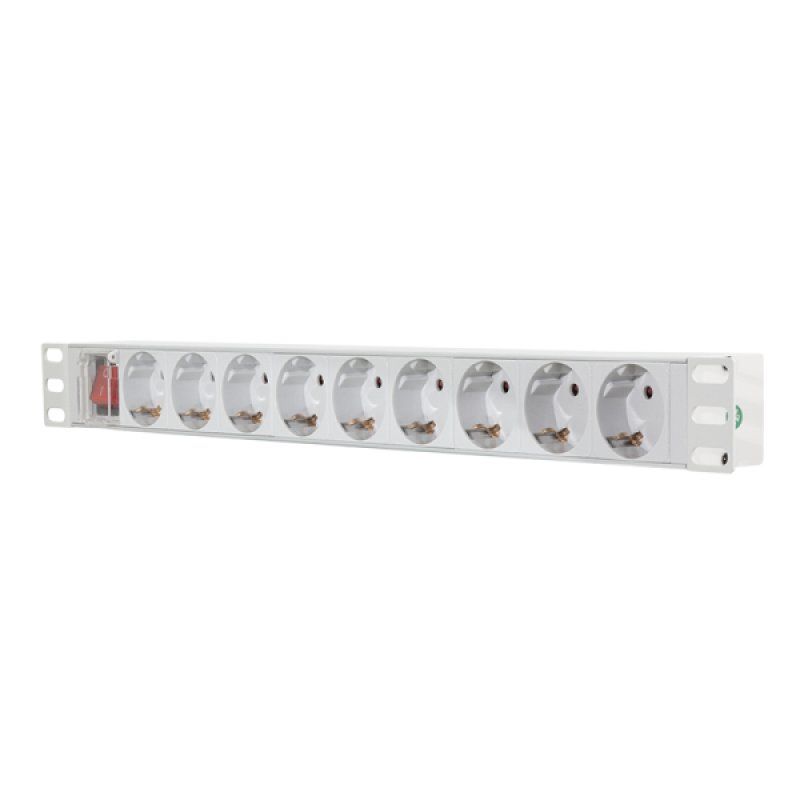 LogiLink PDU9C04 surge protector Light grey 9 AC outlet(s) 230 V 2 m
