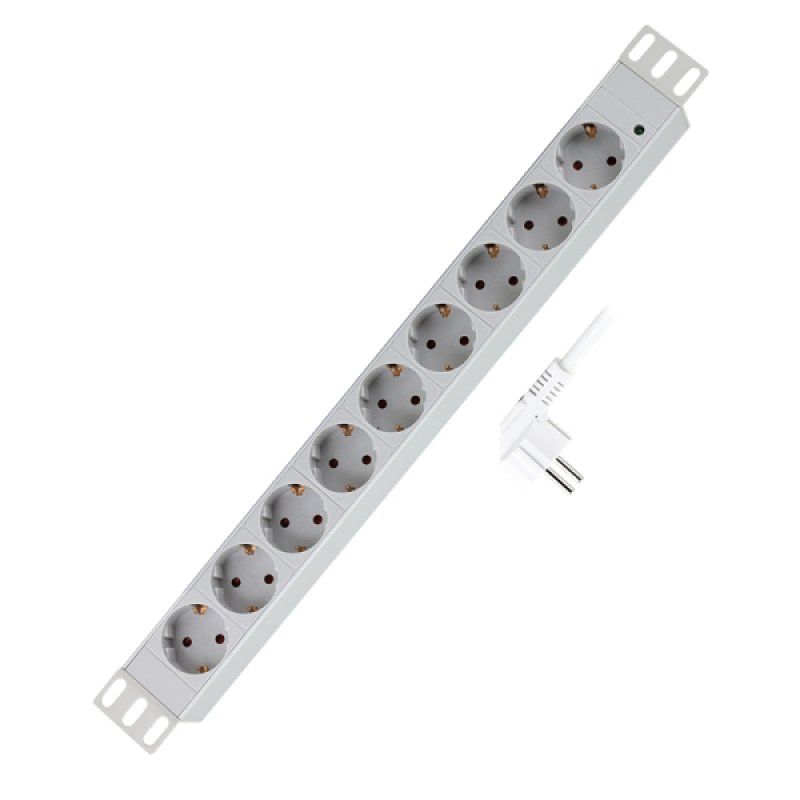 LogiLink PDU9C05 surge protector Light grey 9 AC outlet(s) 230 V 2 m