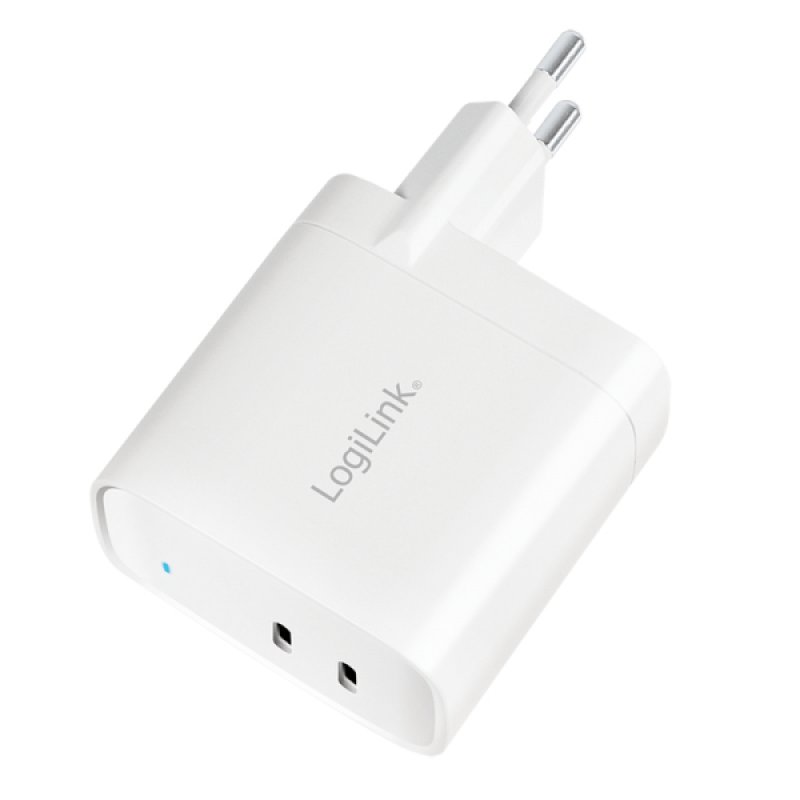 LogiLink PA0282 chargeur d'appareils mobiles Téléphone portable, Tablette Blanc Secteur Charge rapide Intérieure