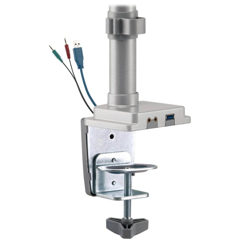 DUAL-DISPLAY FLEX-ARM MOUNT 13I MONITORS CLAMP OR GROMMET USB AU