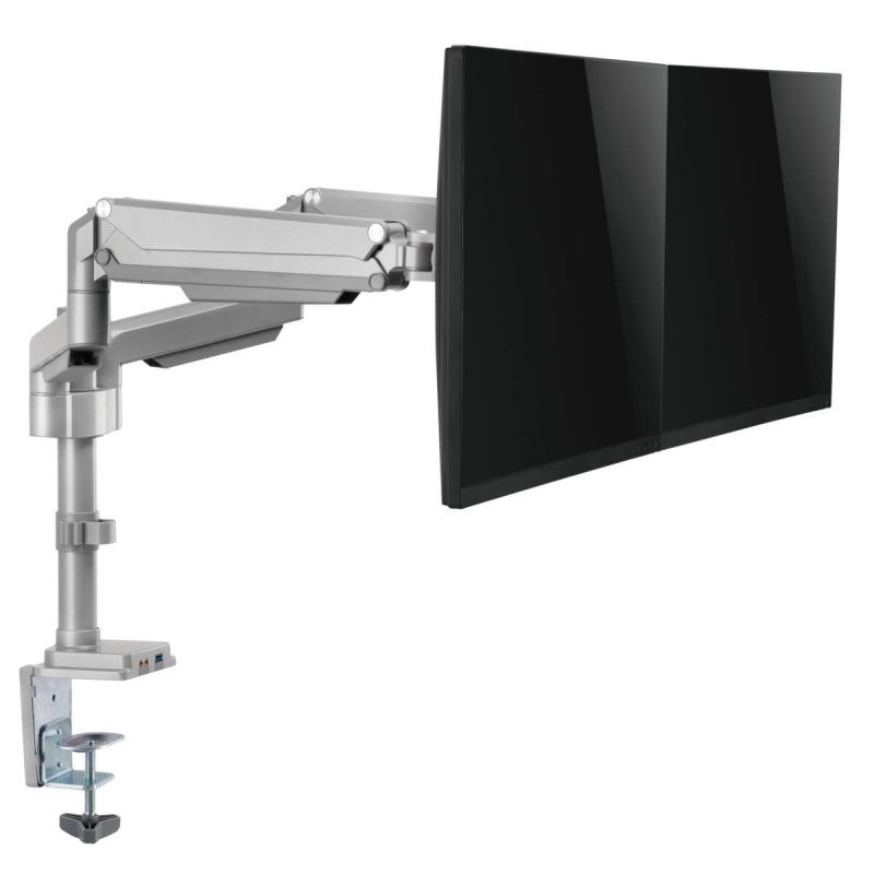 DUAL-DISPLAY FLEX-ARM MOUNT 13I MONITORS CLAMP OR GROMMET USB AU