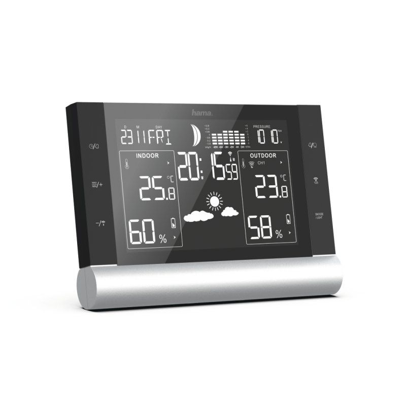 HAMA Black Line L Wetterstation schwarz (186418)