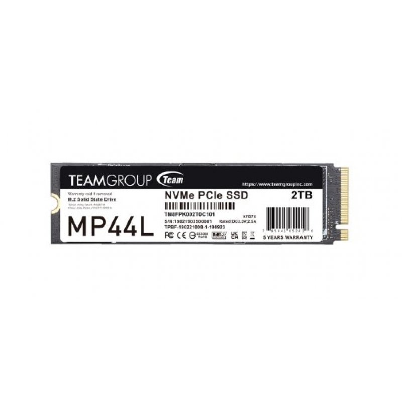 Team Group MP44L TM8FPK002T0C101 internal solid state drive M.2 2 TB PCI Express 4.0 NVMe