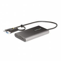 StarTech.com USB-C to Dual-HDMI Adapter - USB-C or A to 2x HDMI - 4K 60Hz - 100W Power Delivery Pass-Through - 1ft (30cm