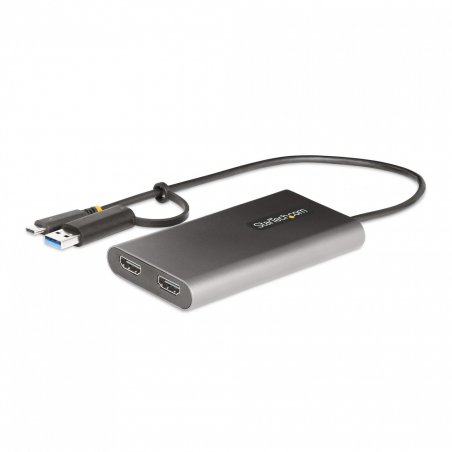 StarTech.com Adaptateur USB-C vers Double HDMI - USB-C ou A vers 2x HDMI - 4K 60Hz - 100W Power Delivery Pass-Through - 