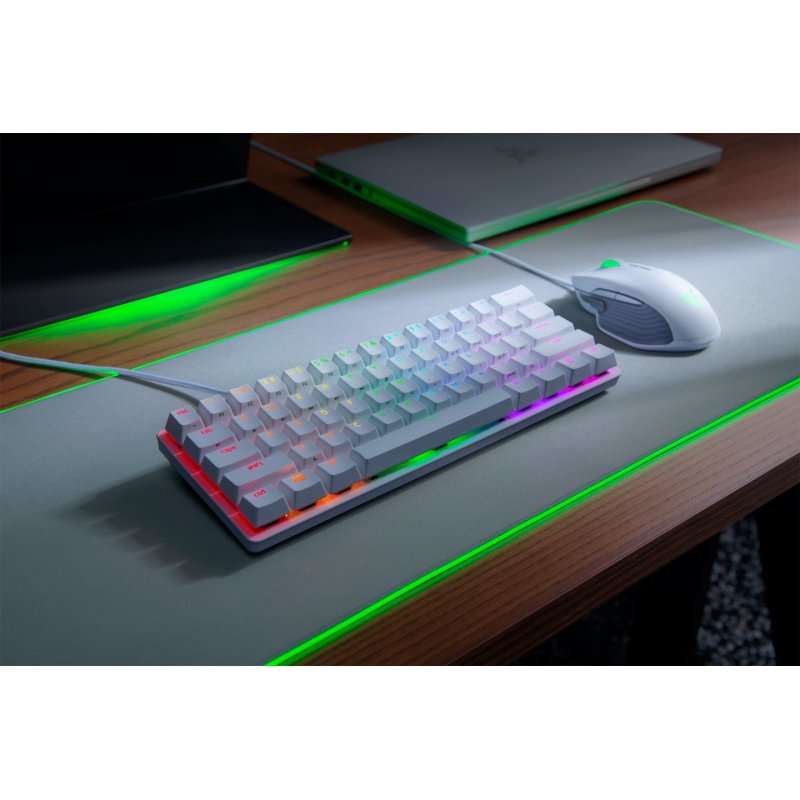 Razer Huntsman Mini Mercury Gaming Tastatur, optische Switches - weiß, ISO DE