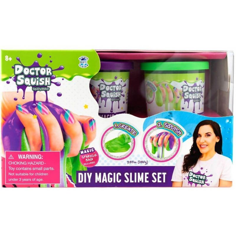 Doctor Squish -  DIY Magic Slime Double Set Green and Purple (38496)