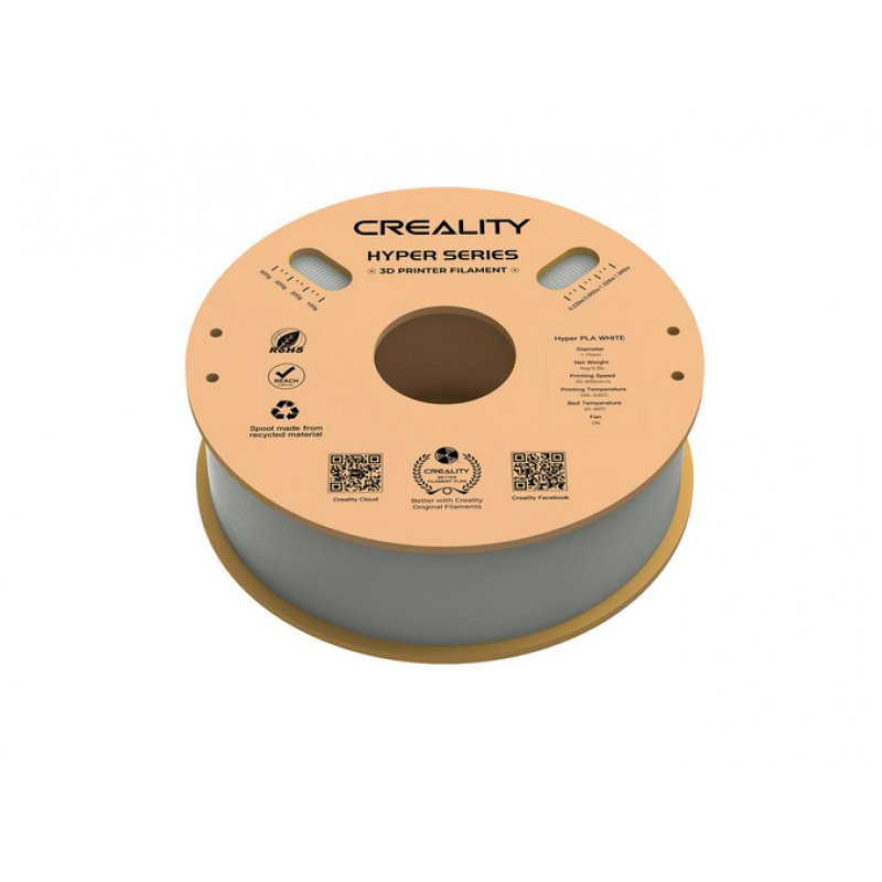 Hyper PLA Filament White, 3D-Kartusche (weiß, 1 kg, 1,75 mm, auf Rolle)