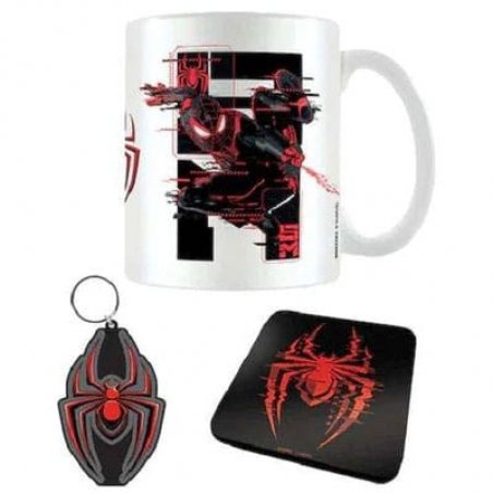 Marvel set mug, sous-verre et porte-clés Spider-Man Miles Morales Web Glitch