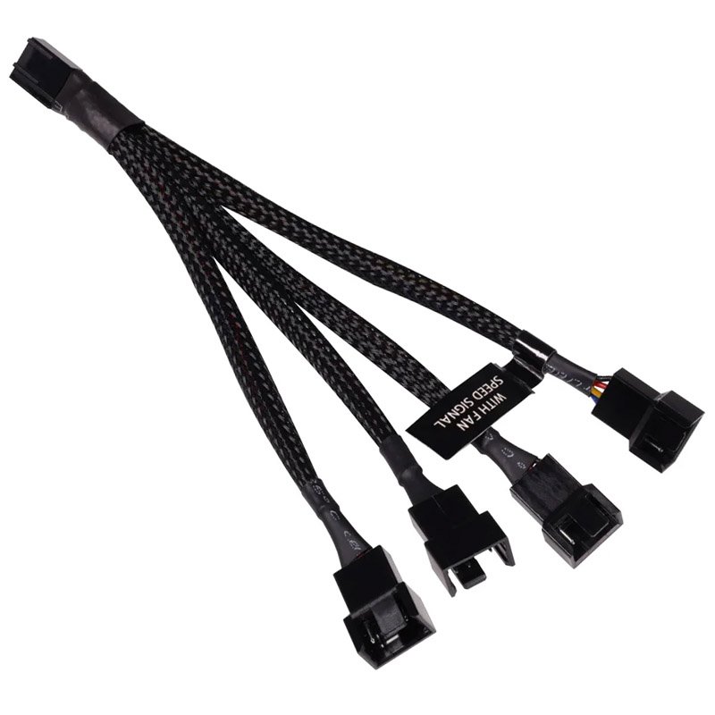 Alphacool Y-Splitter 4-Pin auf 4x 4-Pin PWM 15cm - schwarz