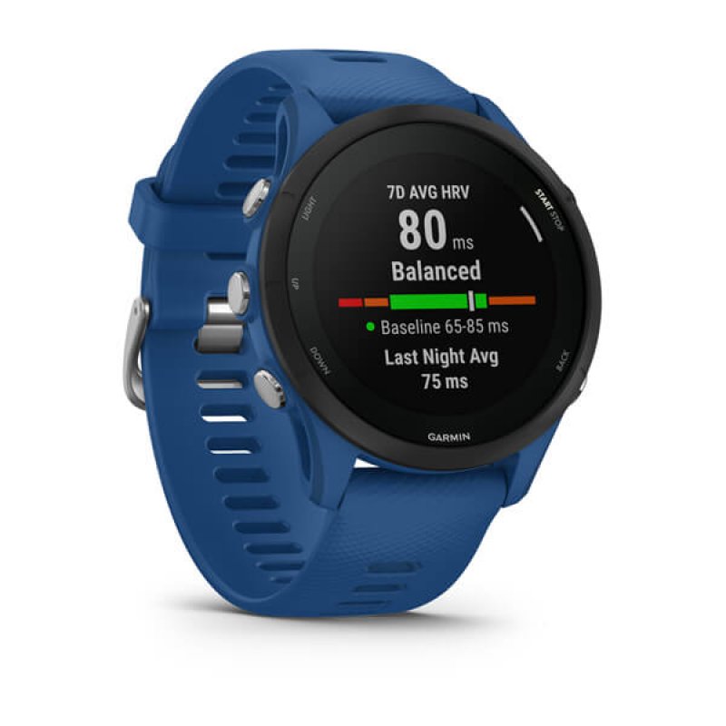Garmin Forerunner 255 3,3 cm (1.3") MIP 46 mm Numérique 260 x 260 pixels Écran tactile Bleu Wifi GPS (satellite)