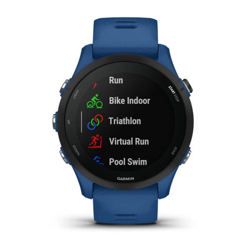 Garmin Forerunner 255 3,3 cm (1.3") MIP 46 mm Numérique 260 x 260 pixels Écran tactile Bleu Wifi GPS (satellite)