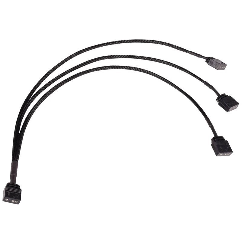 Alphacool Y-Splitter aRGB 3-Pin auf 3x 3-Pin 30cm - schwarz