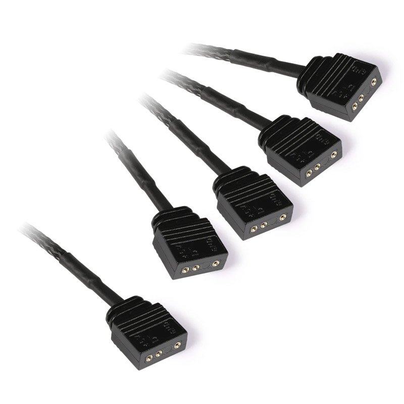Alphacool Y-Splitter aRGB 3-Pin auf 4x 3-Pin 30cm - schwarz