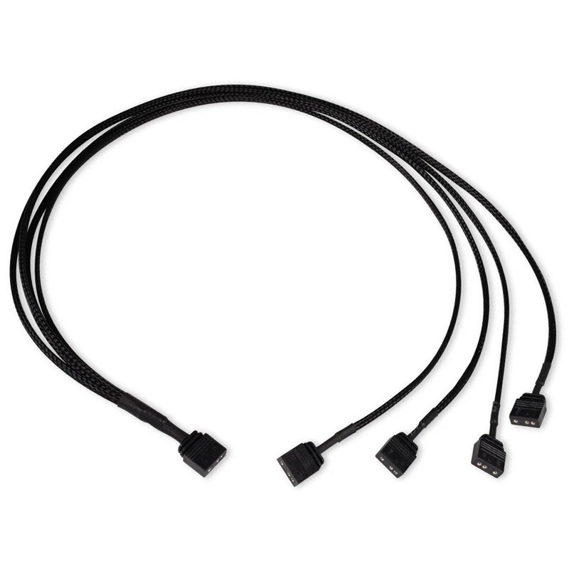 Alphacool Y-Splitter aRGB 3-Pin auf 4x 3-Pin 60cm - schwarz